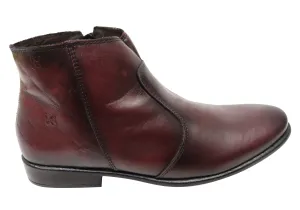 Performance Focus Perlatto Morgan Womens Comfortable Leather Ankle Boots Made In Brazil
