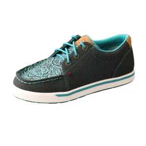 Slip Free Edge Path Twisted X Turquoise Tooled Children's Kicks