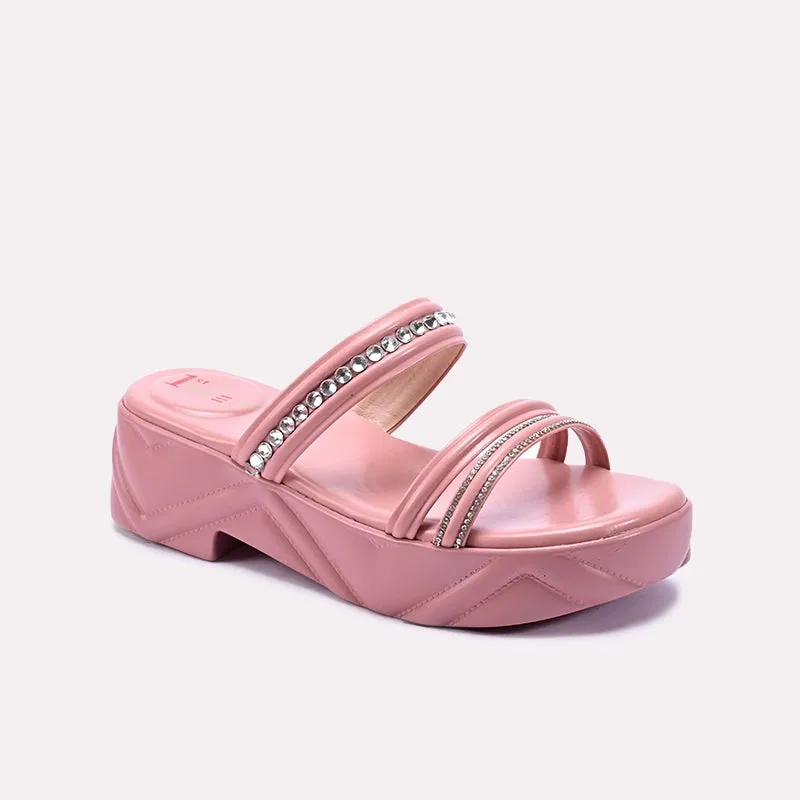 Peach Casual Platform Slippers 0413152 Waterproof Travel Light Boat Walk