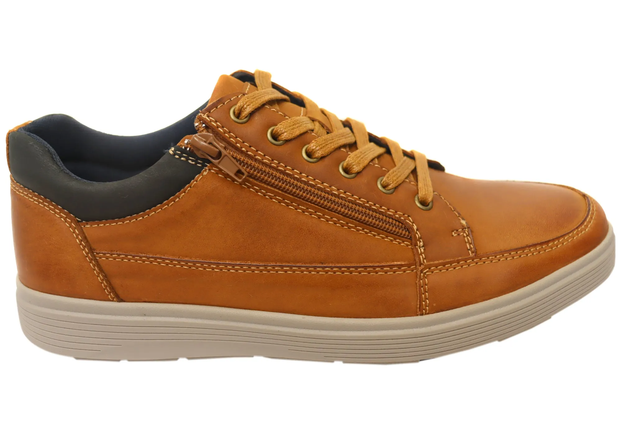 Sunrise Hike Sturdy sole Explorer Rico Mens Comfortable Leather Lace Up Casual Shoes