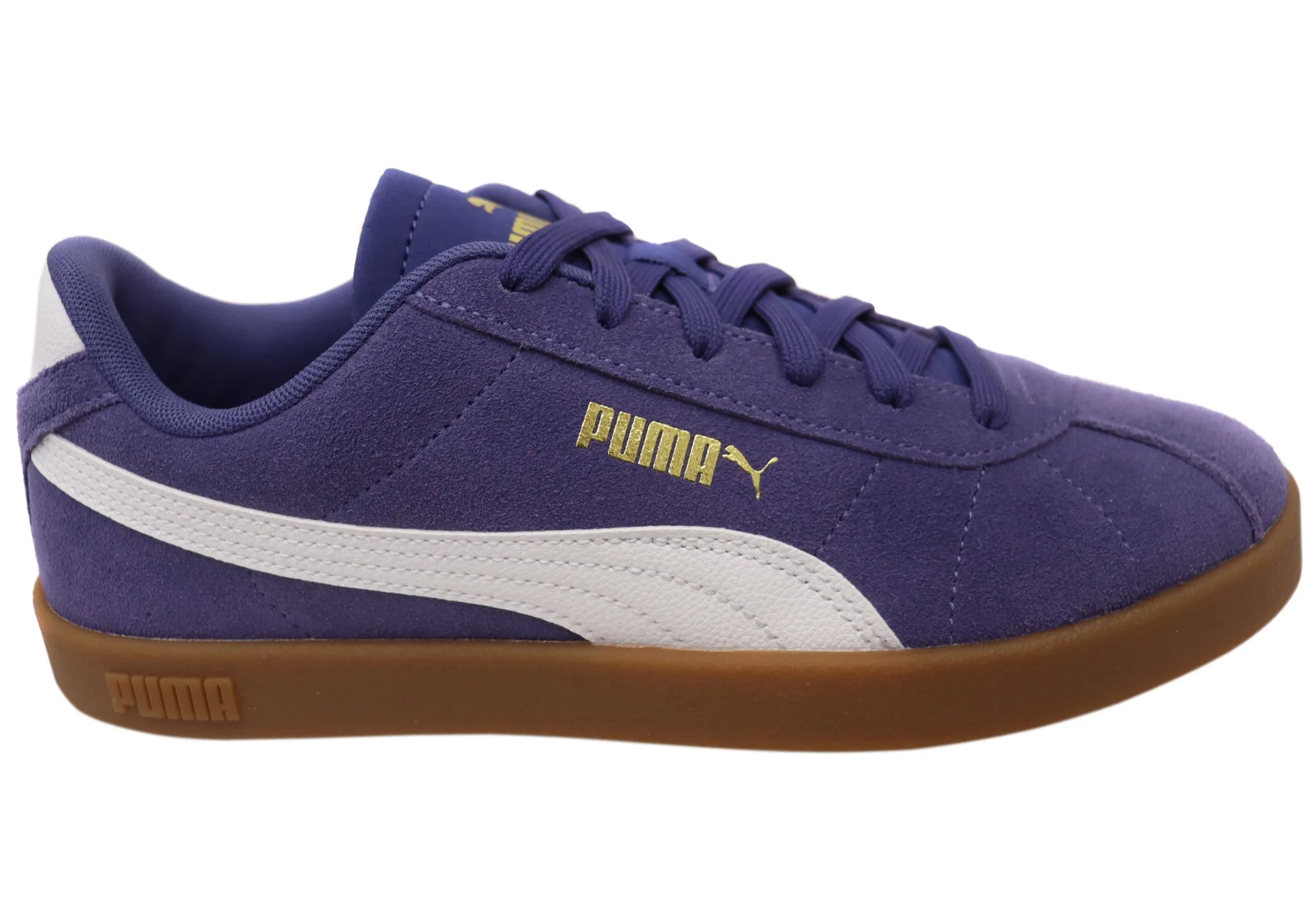 Outdoor Escape Puma Mens Club II Comfortable Leather Lace Up Sneakers