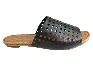 Orcade Deedee Womens Comfortable Leather Slides Sandals Made In Brazil Stylish Sandals for Men Summer Vibe