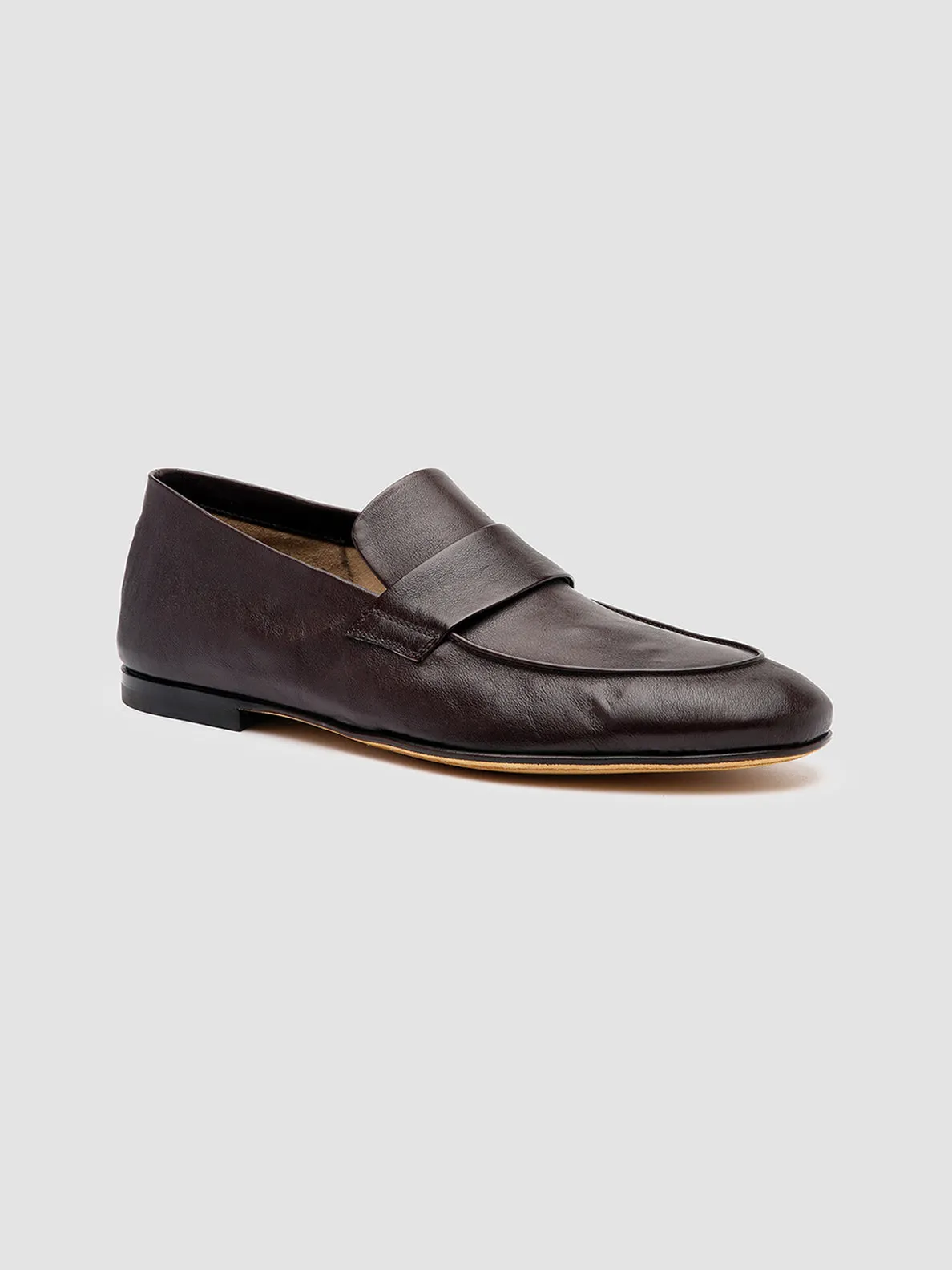 Plain look Win Step AIRTO 001 - Brown Leather Penny Loafers