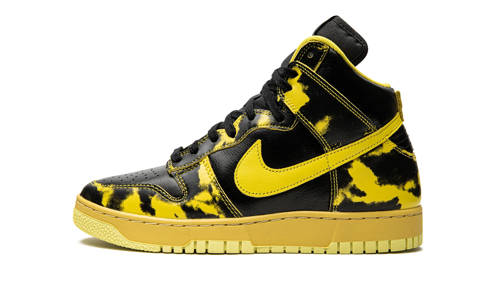 Dunk High 1985 "Yellow Acid Wash" Indoor style