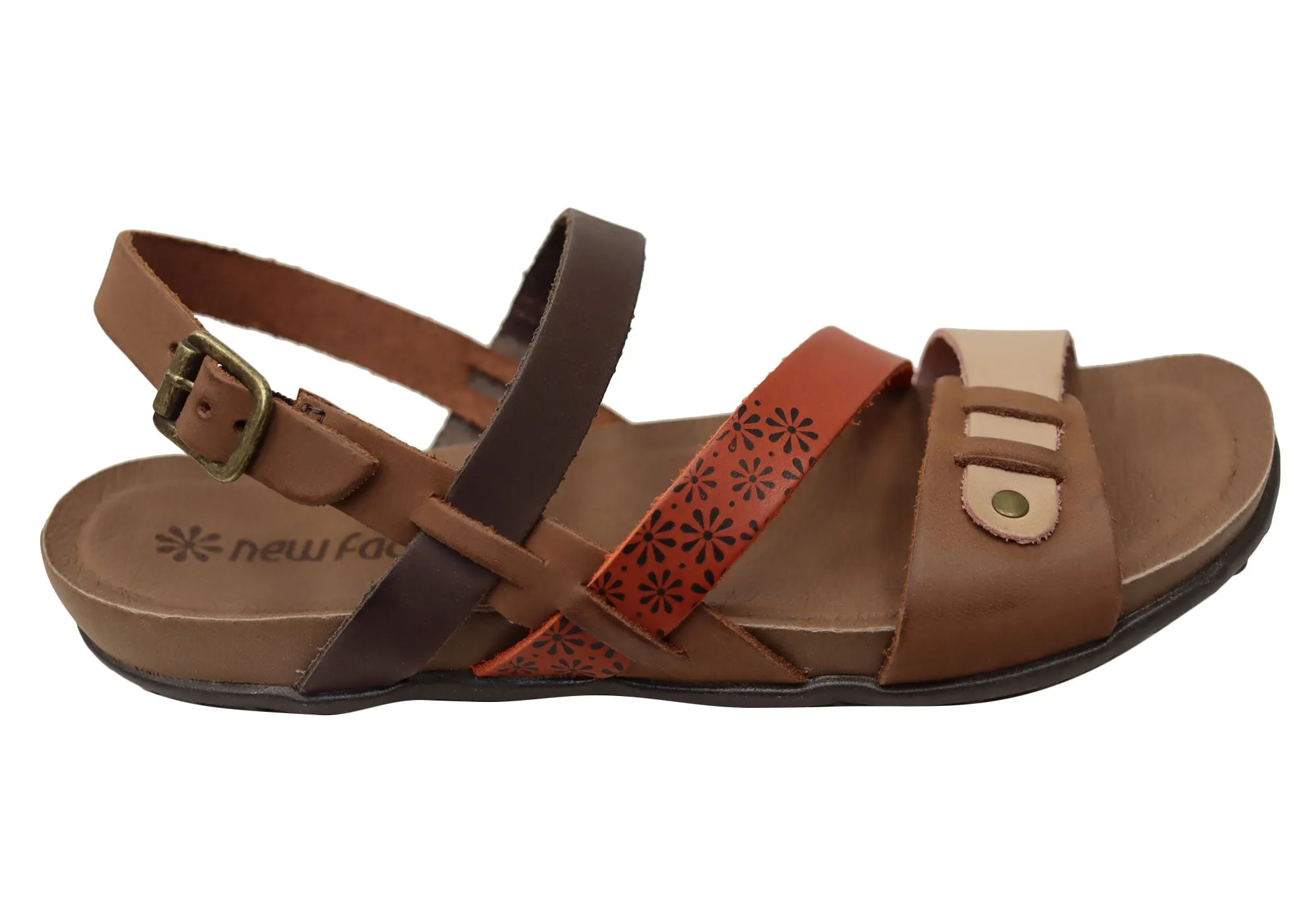 New Face Pina Womens Comfortable Leather Sandals Made In Brazil Style Addon Open Toe
