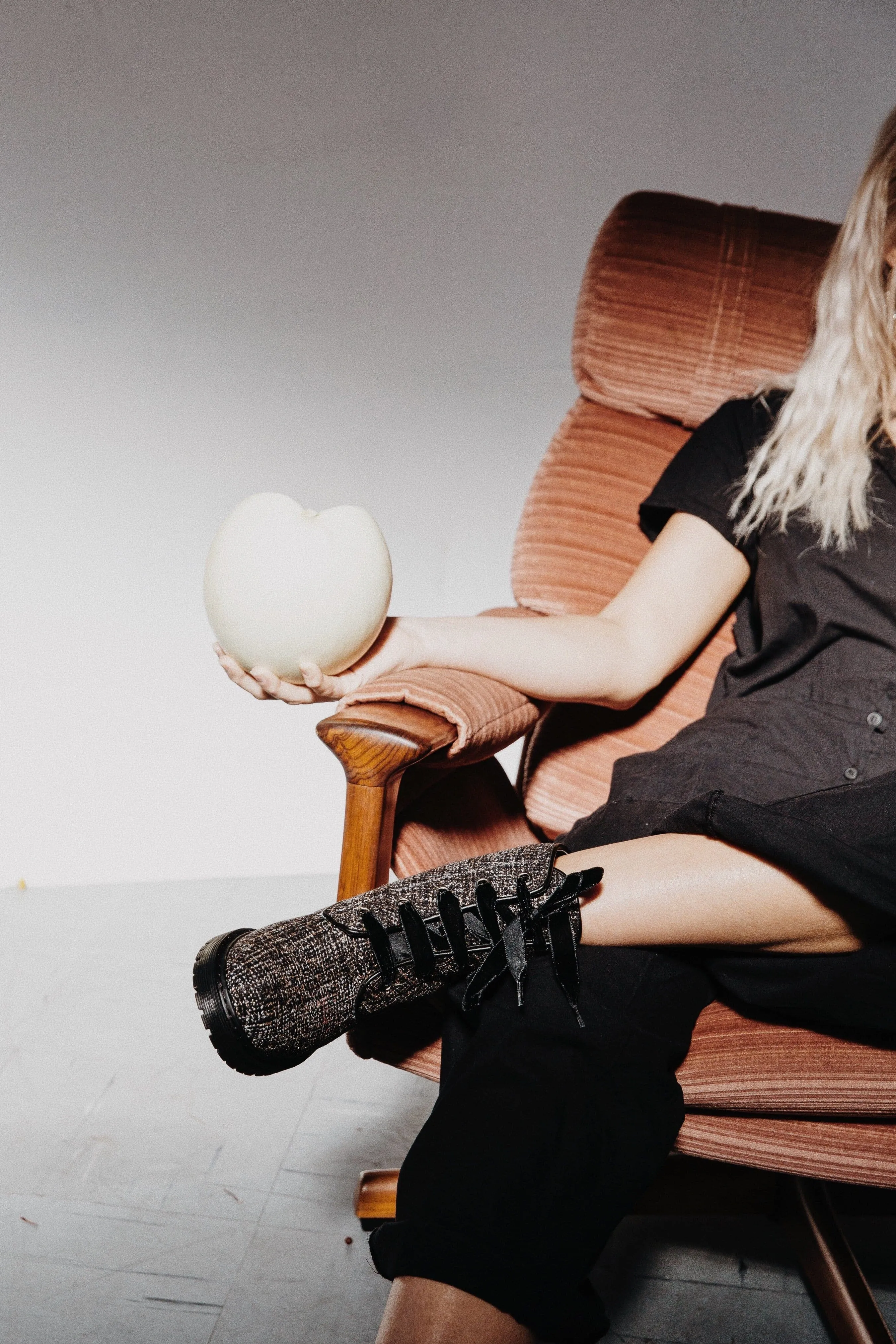 'Billie' vegan combat boots by Zette Shoes - Silver/Black textile Low Top