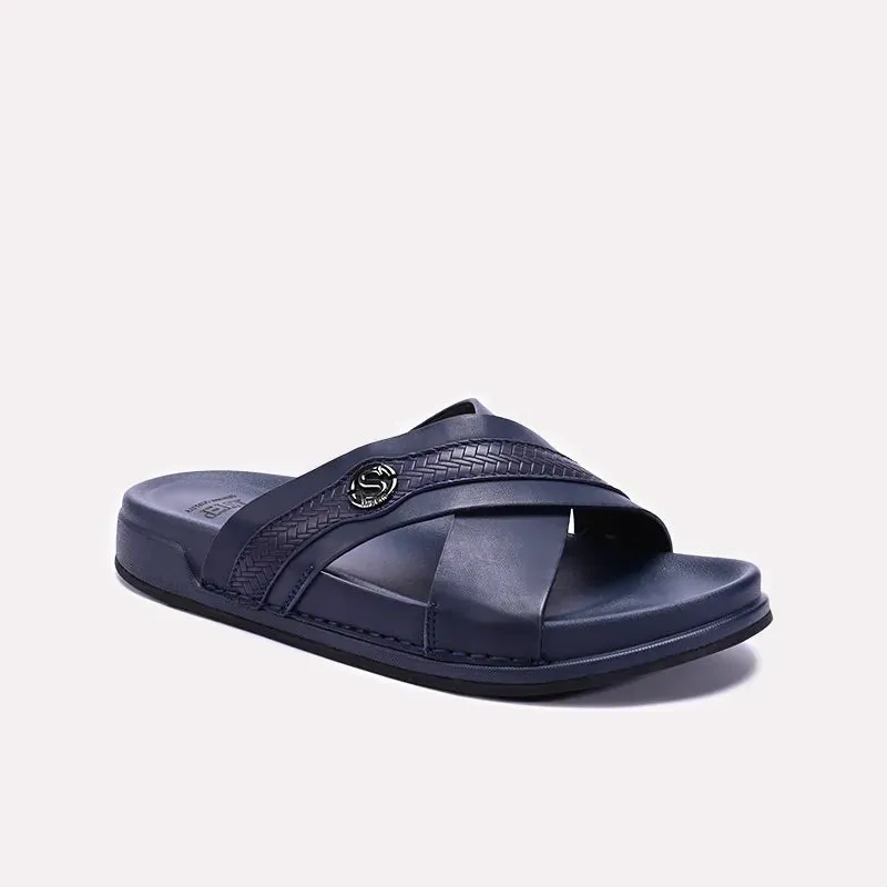 Mens Blue Casual Slippers 0151121 Comfortable for trail running Comfortable Stride