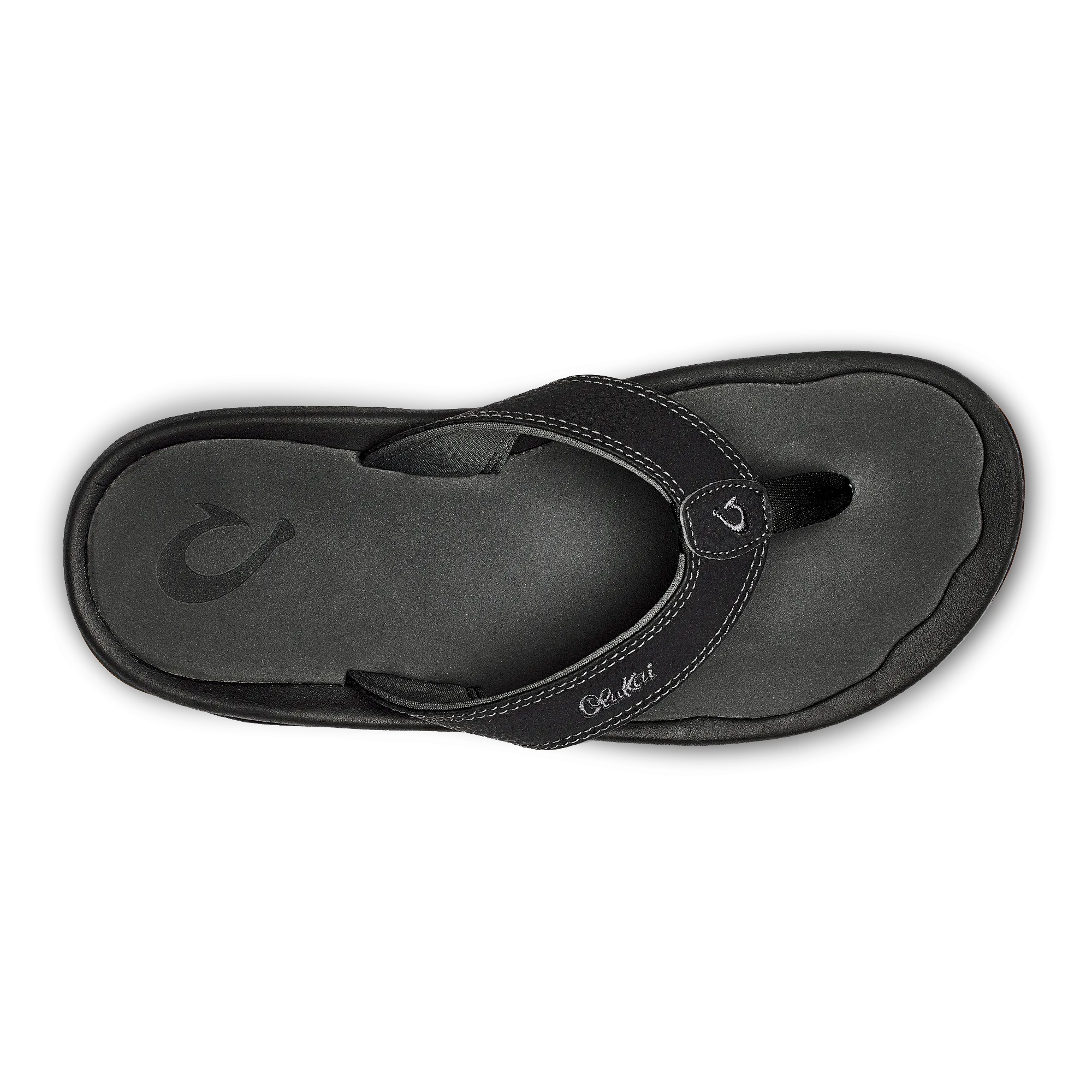??Ohana - Black / Dark Shadow Footbed Padding Comfy Sandals for Travel
