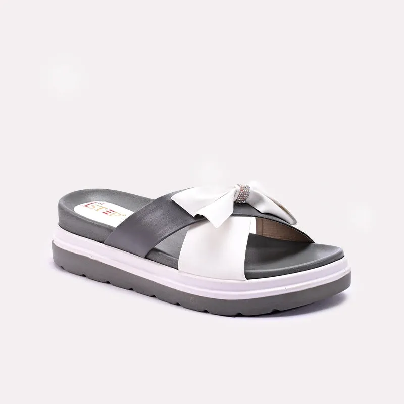 Womens Gray Comfy Slippers 0413129 Arch Support Wellness Seekers