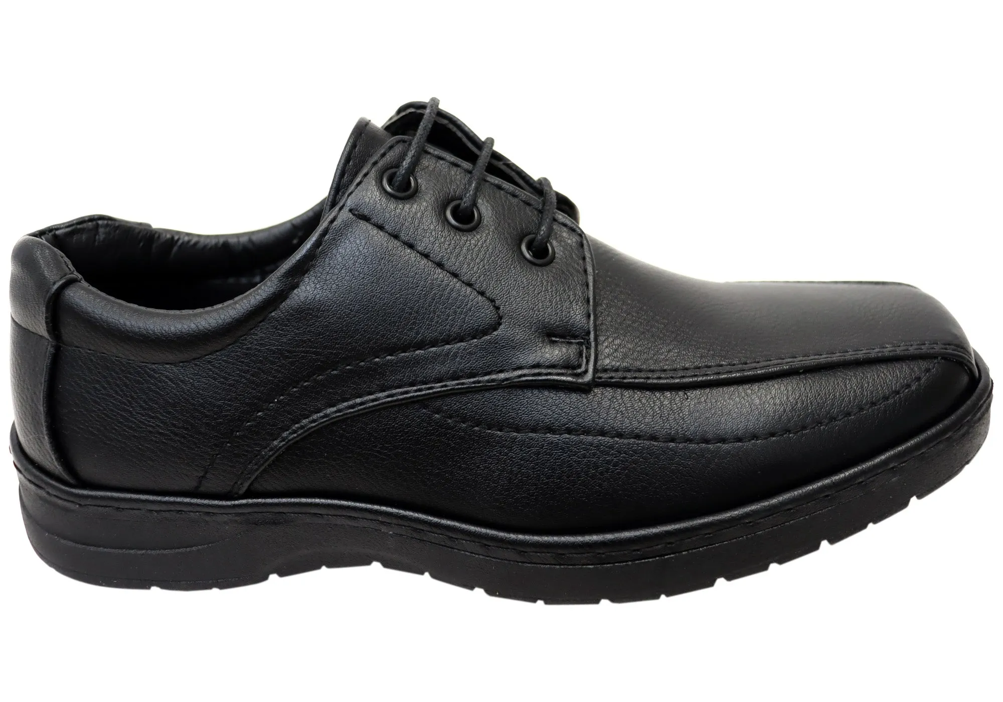 Comfort Cushion Woodlands Mens Luai Black Comfortable Lace Up Shoes
