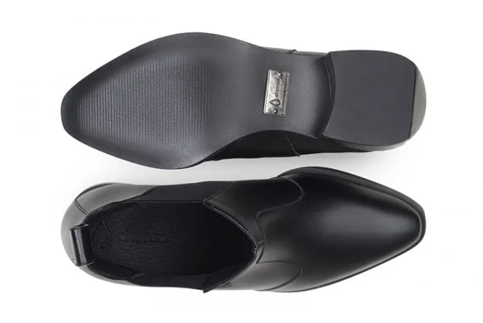 'Francesca' women's pull-on bootie by Ahimsa - black Good Arch Support Breathable Windy Weather
