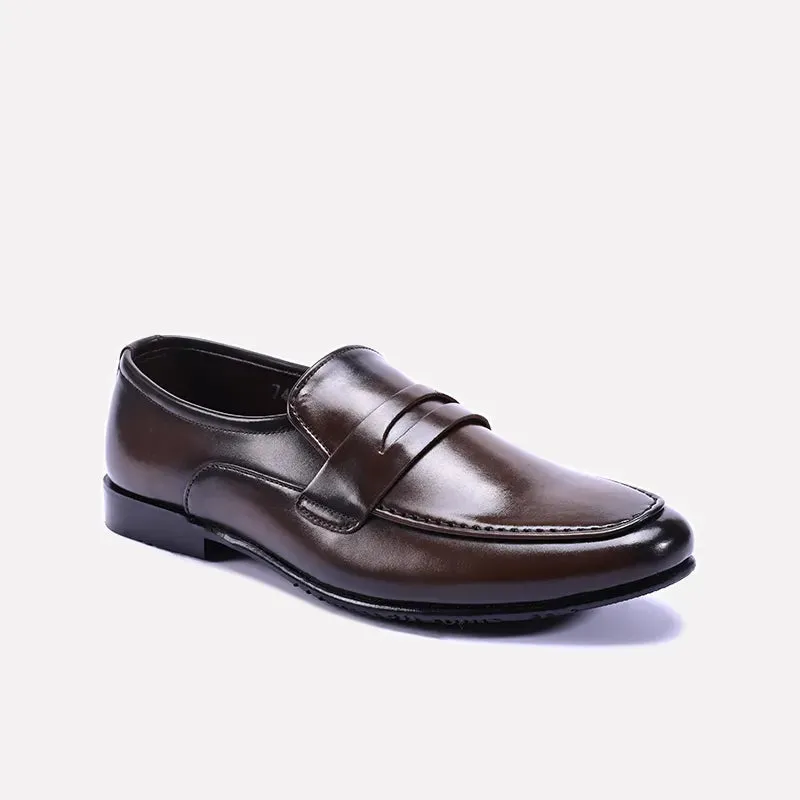 Hand Finish Everyday Comfort Savage Brown Dress Penny Loafers 0111124