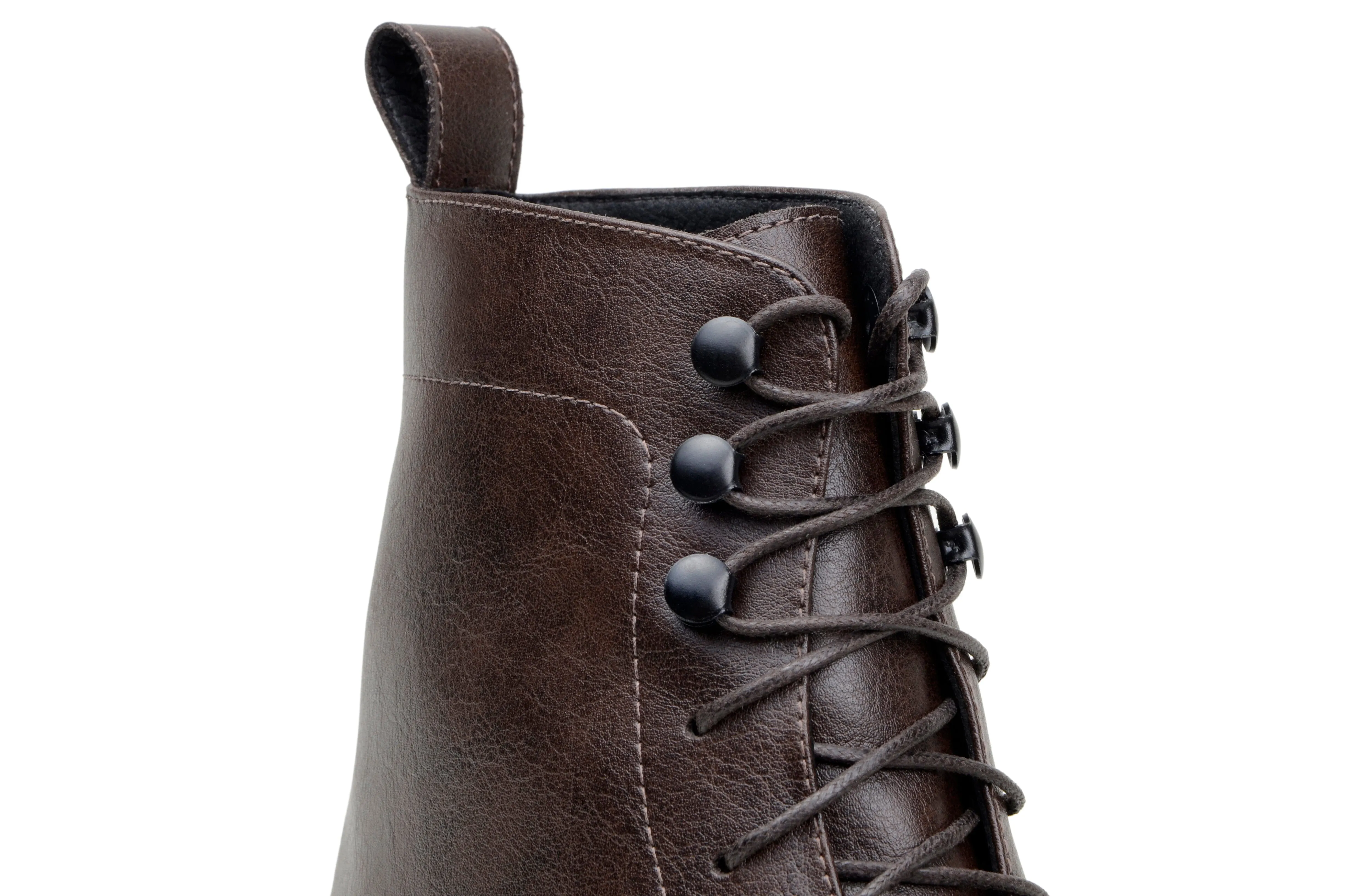 Storm Proof 'Regis' men's creeper sole lace-up boot in vegan leather by Zette Shoes - espresso