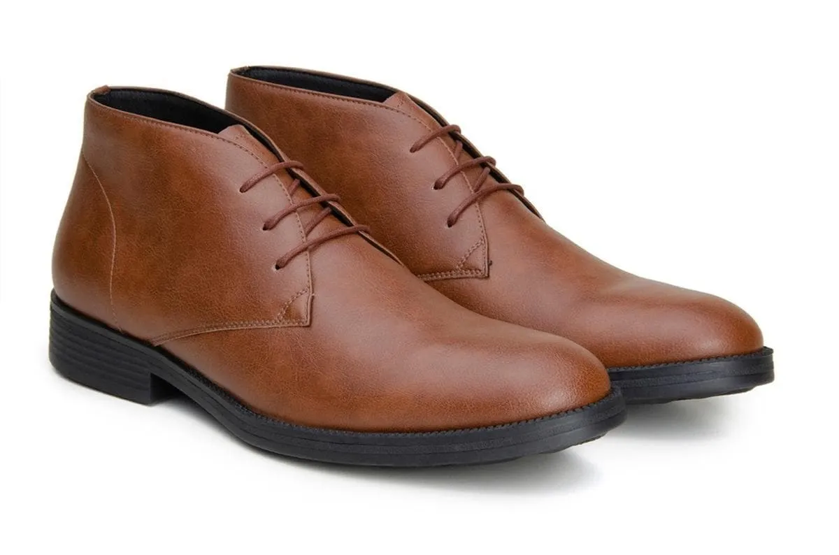 Top Rated 'Tivoli' classic vegan leather Chukka by Vincente Verde -  cognac
