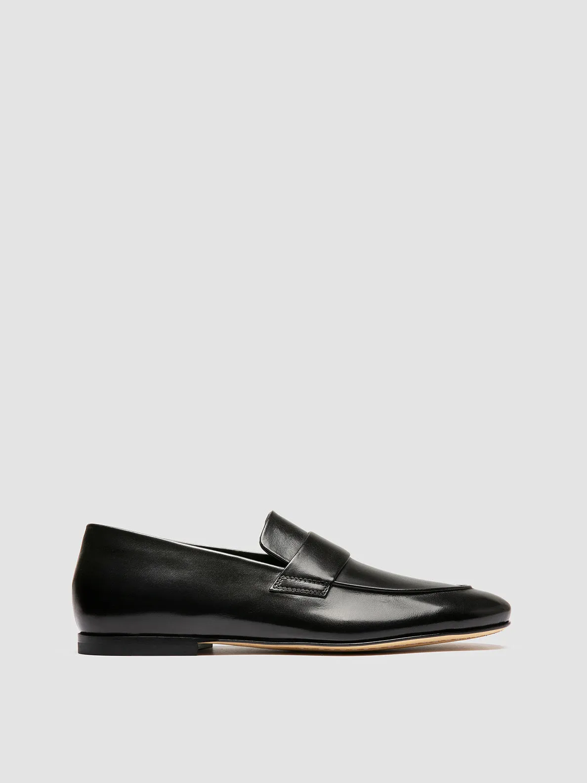 Indoor Step Comfortable Cushion AIRTO 001 - Black Leather Penny Loafers