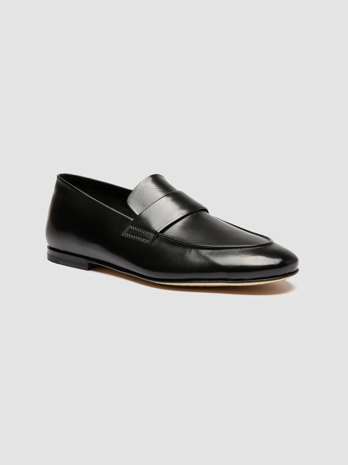 AIRTO 001 - Black Leather Penny Loafers Daily Style