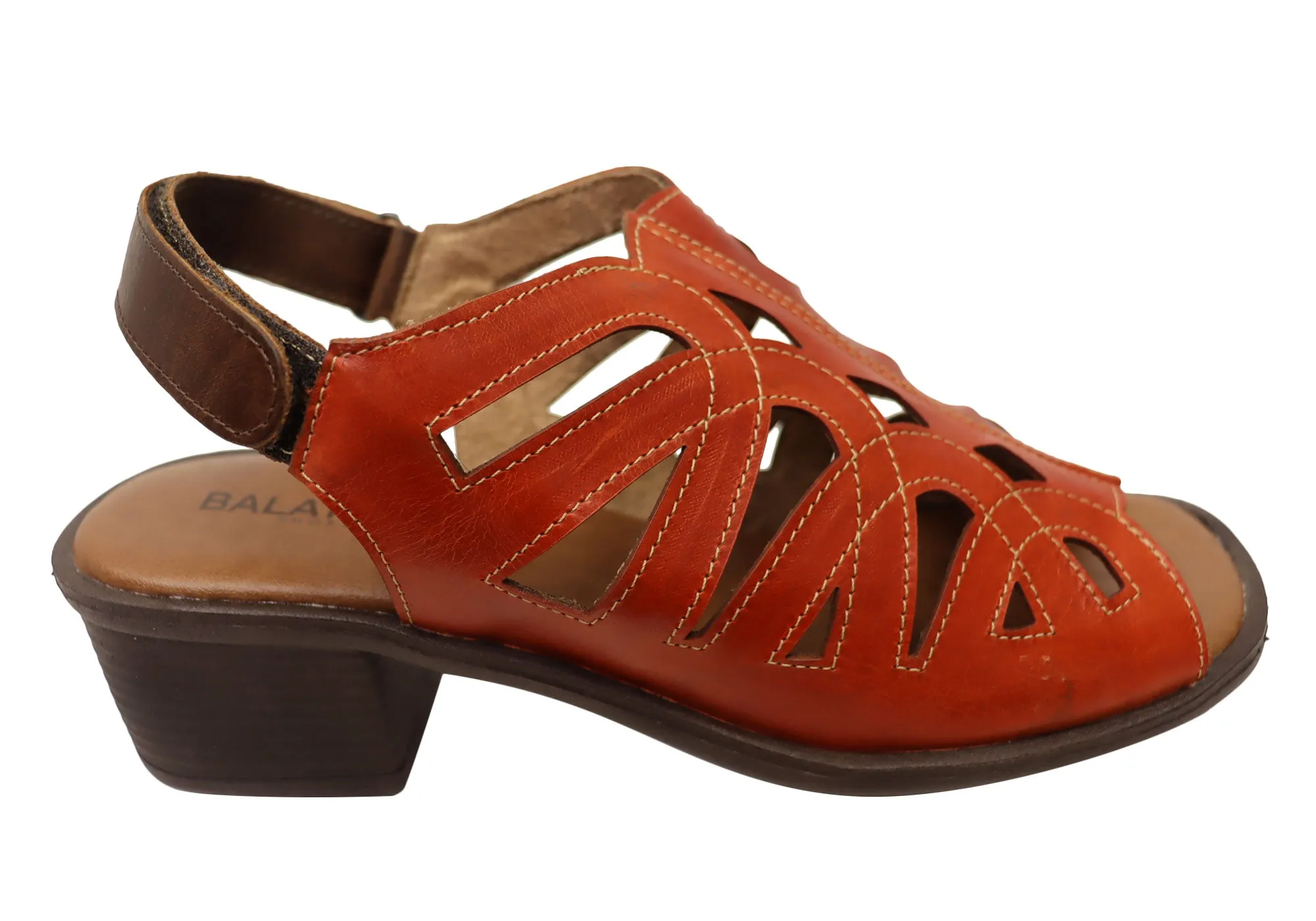 Balatore Cello Womens Comfortable Brazilian Leather Low Heel Sandals Sleek Casual Flats