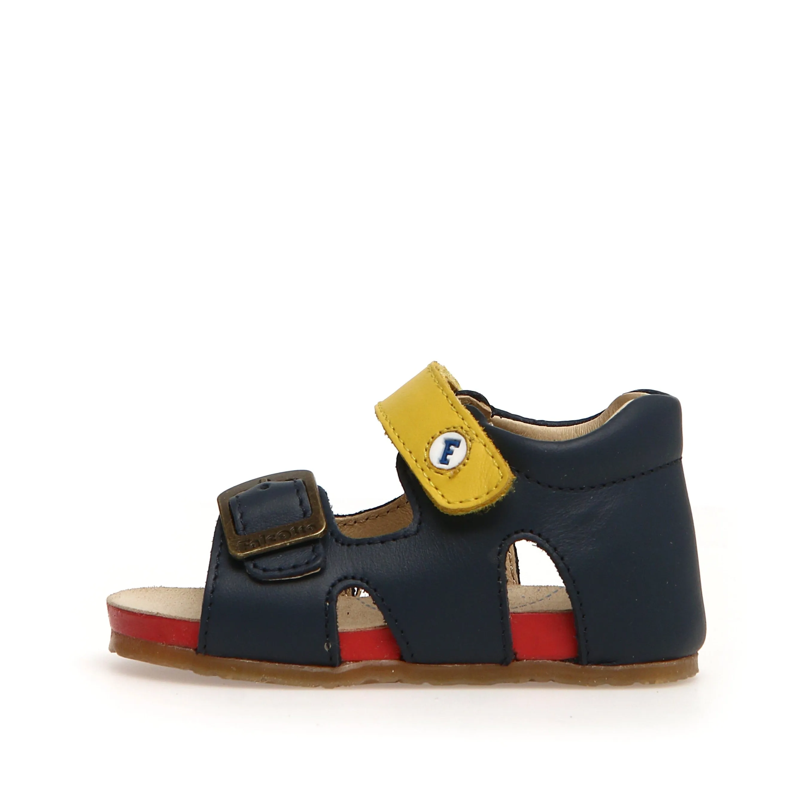 Falcotto Boy's Bea Sandals - Navy/Red Relaxed Walking