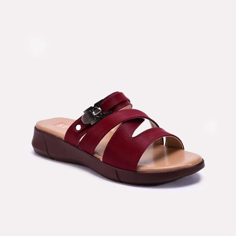 Fire Red Metal Edge Maroon Comfy Casual Slippers 0413144