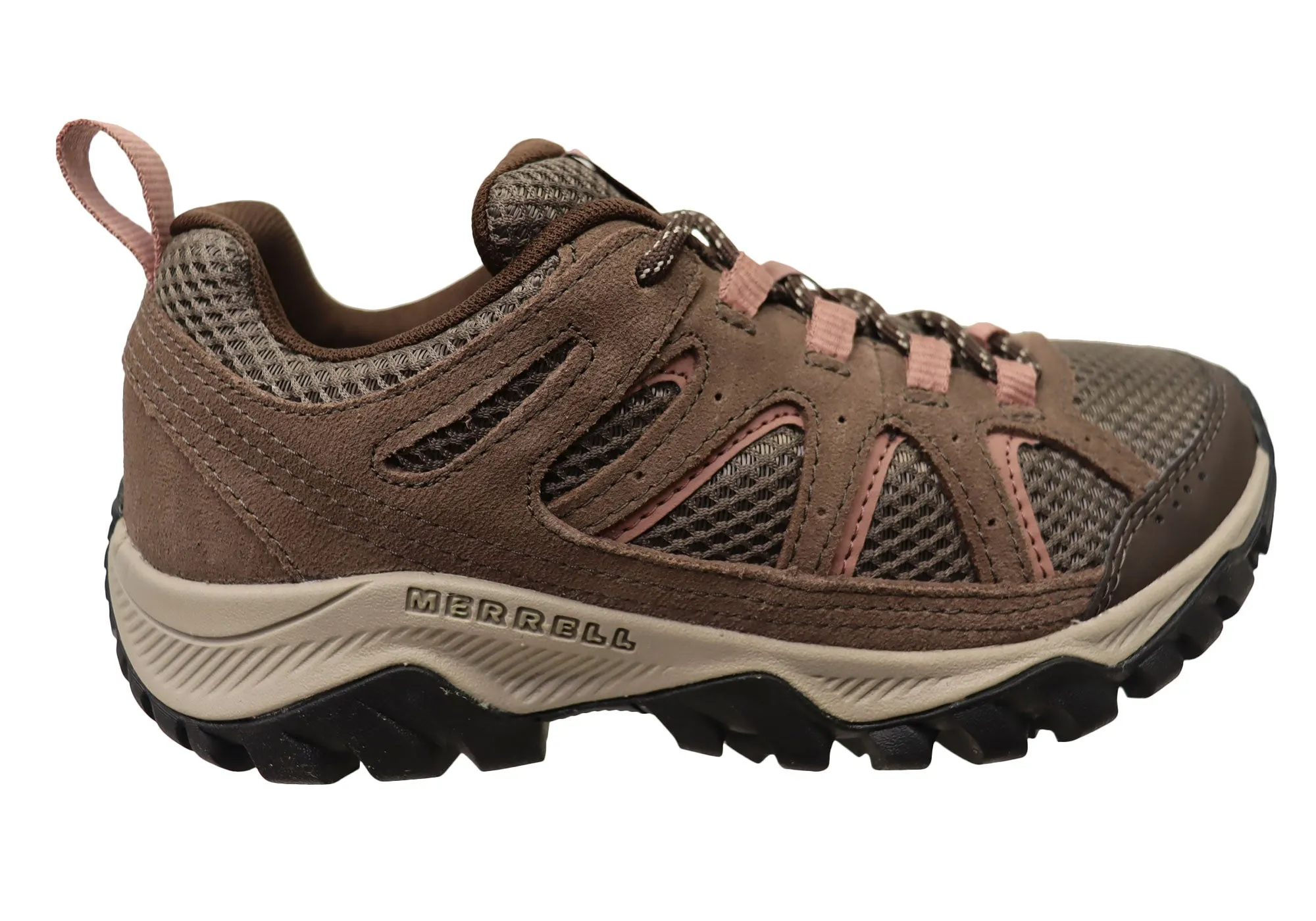 Merrell Womens Oakcreek Comfortable Leather Hiking Shoes Style Goal Comfort Tongue