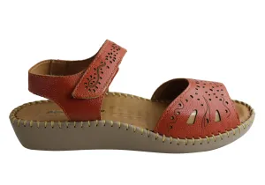 Comfortshoeco Meredith Womens Cushioned Comfortable Leather Sandals Street Style Closed Design