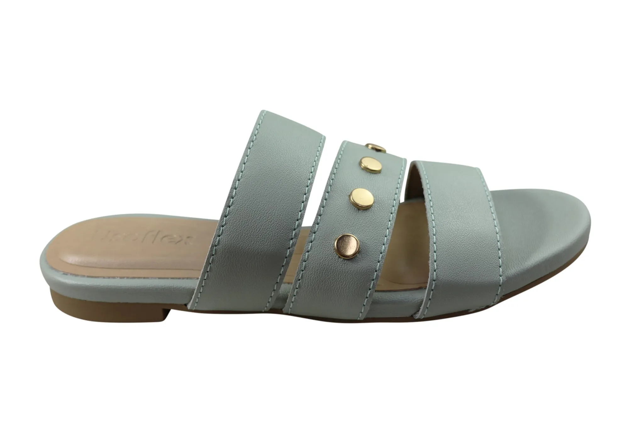 Usaflex Skyler Womens Comfort Leather Slides Sandals Made In Brazil Barefoot feel Durable Design