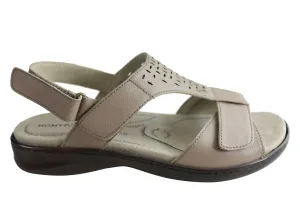 Homyped Devika Womens Comfortable Supportive Leather Wide Fit Sandals Chic Flip-flops for Men