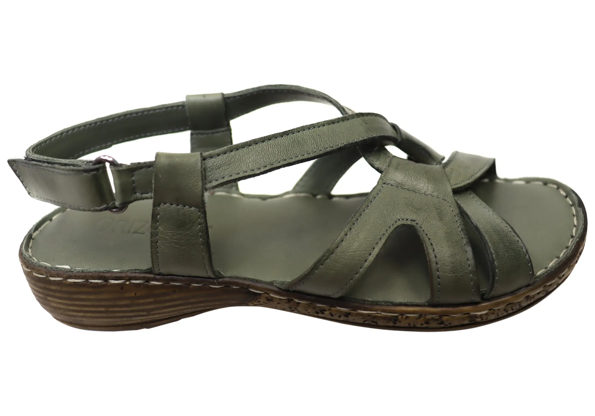 Orizonte Glory Womens Comfortable European Leather Sandals Leg Ease