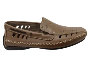 Pegada Nigel Mens Comfortable Leather Loafers Shoes Made In Brazil Trail Path