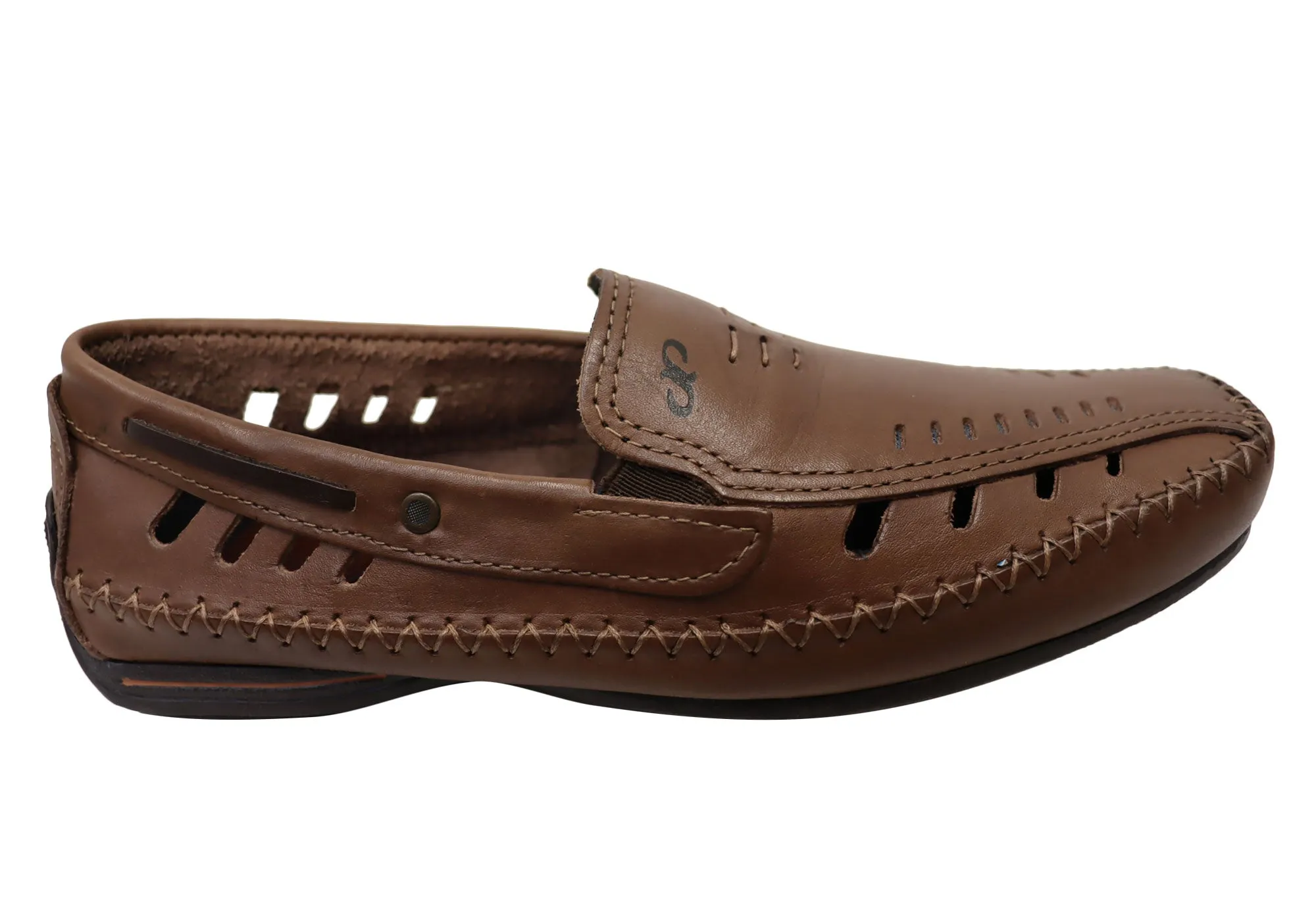 Pegada Nigel Mens Comfortable Leather Loafers Shoes Made In Brazil Versatile Design Anti Bacterial