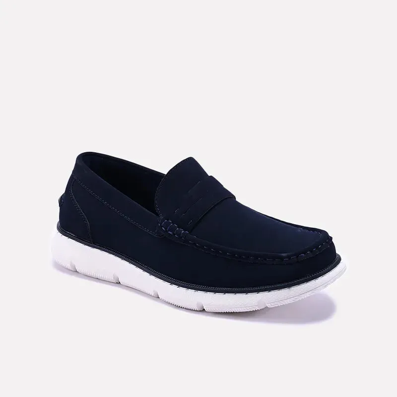 Blue Loafer Shoes 0130978 Modern Silhouette Flexible Comfort