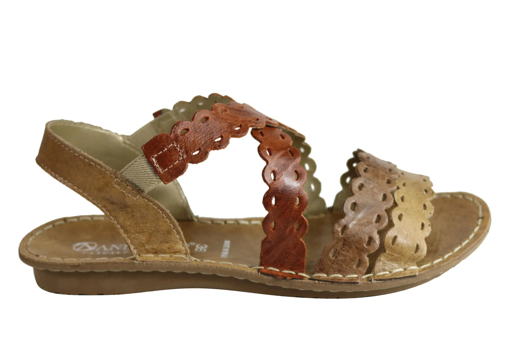 All Purpose Andacco Cairns Womens Comfortable Flat Leather Sandals Made In Brazil