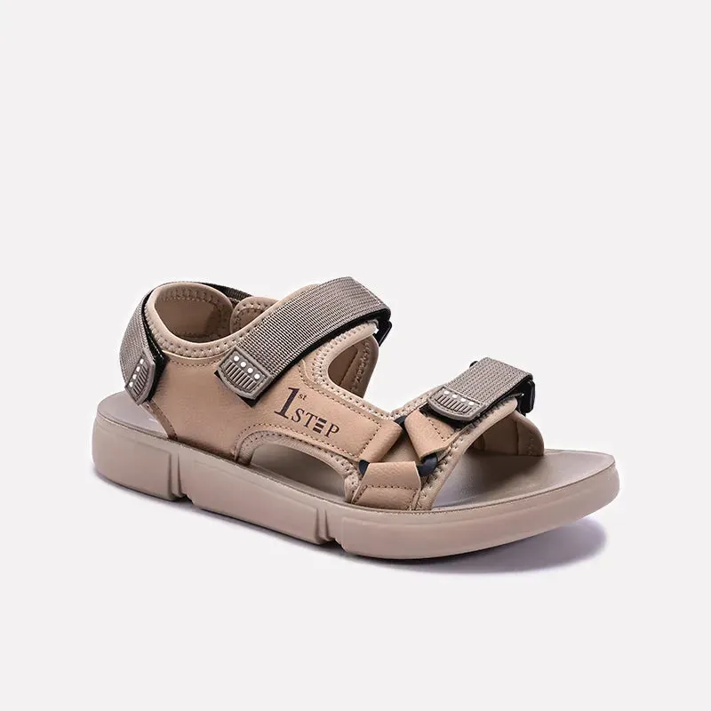 Heat Proof Khaki Velcro Strap Sandals 0141180
