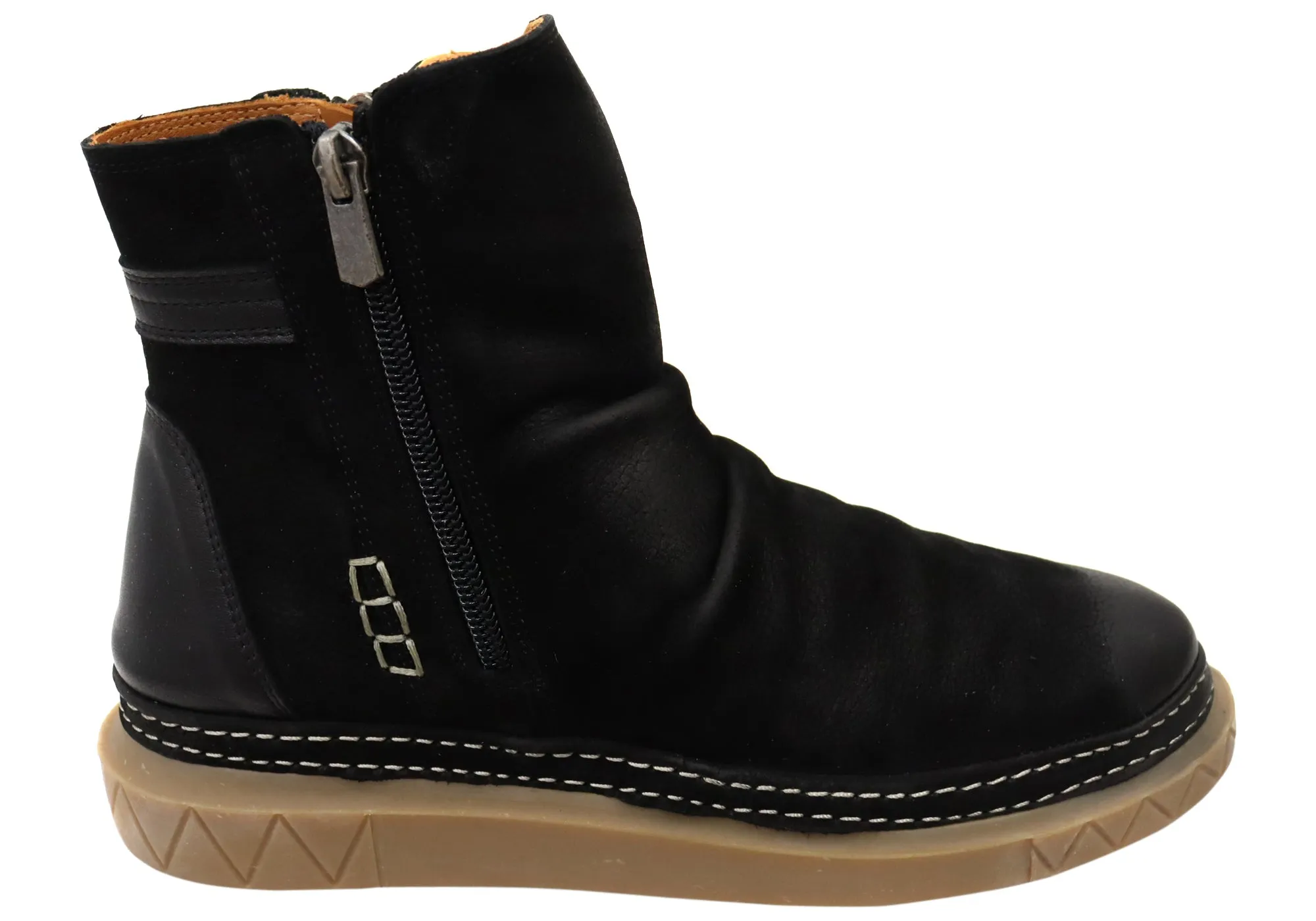 Wild Soul Padded Interior Rainy Day Commuter Orizonte Azuro Womens European Comfortable Leather Ankle Boots
