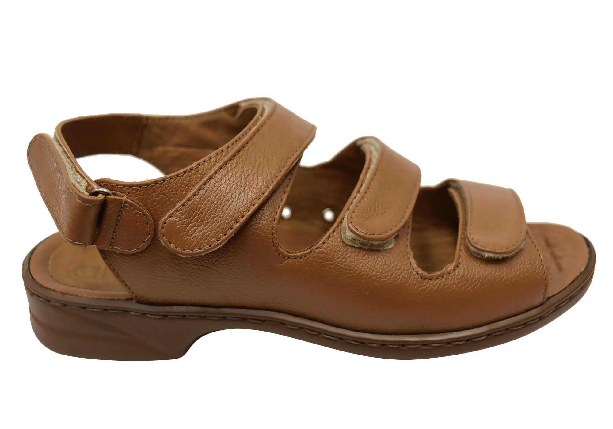 Opananken Michele Womens Comfortable Leather Adjustable Sandals Green Fresh