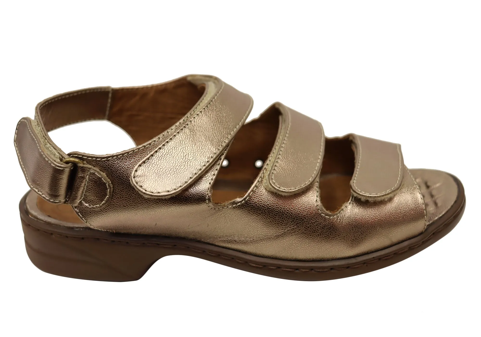 Chic Sandals for Vacation High-Quality Material Opananken Michele Womens Comfortable Leather Adjustable Sandals