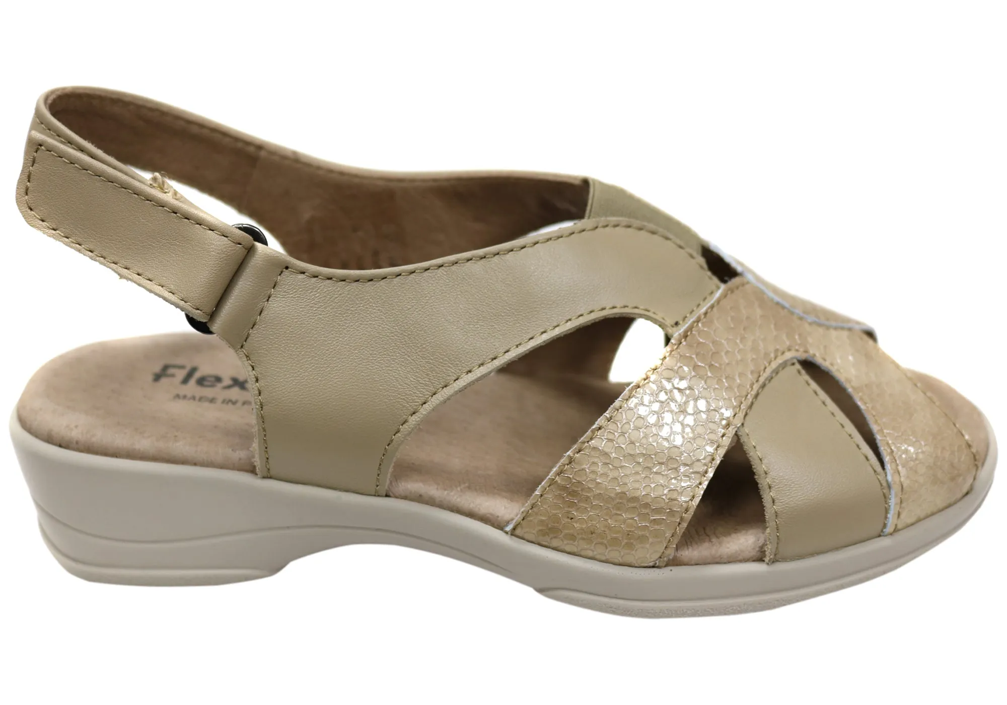 Breath Ease Flex & Go Hilda Womens Comfortable Leather Sandals Made In Portugal