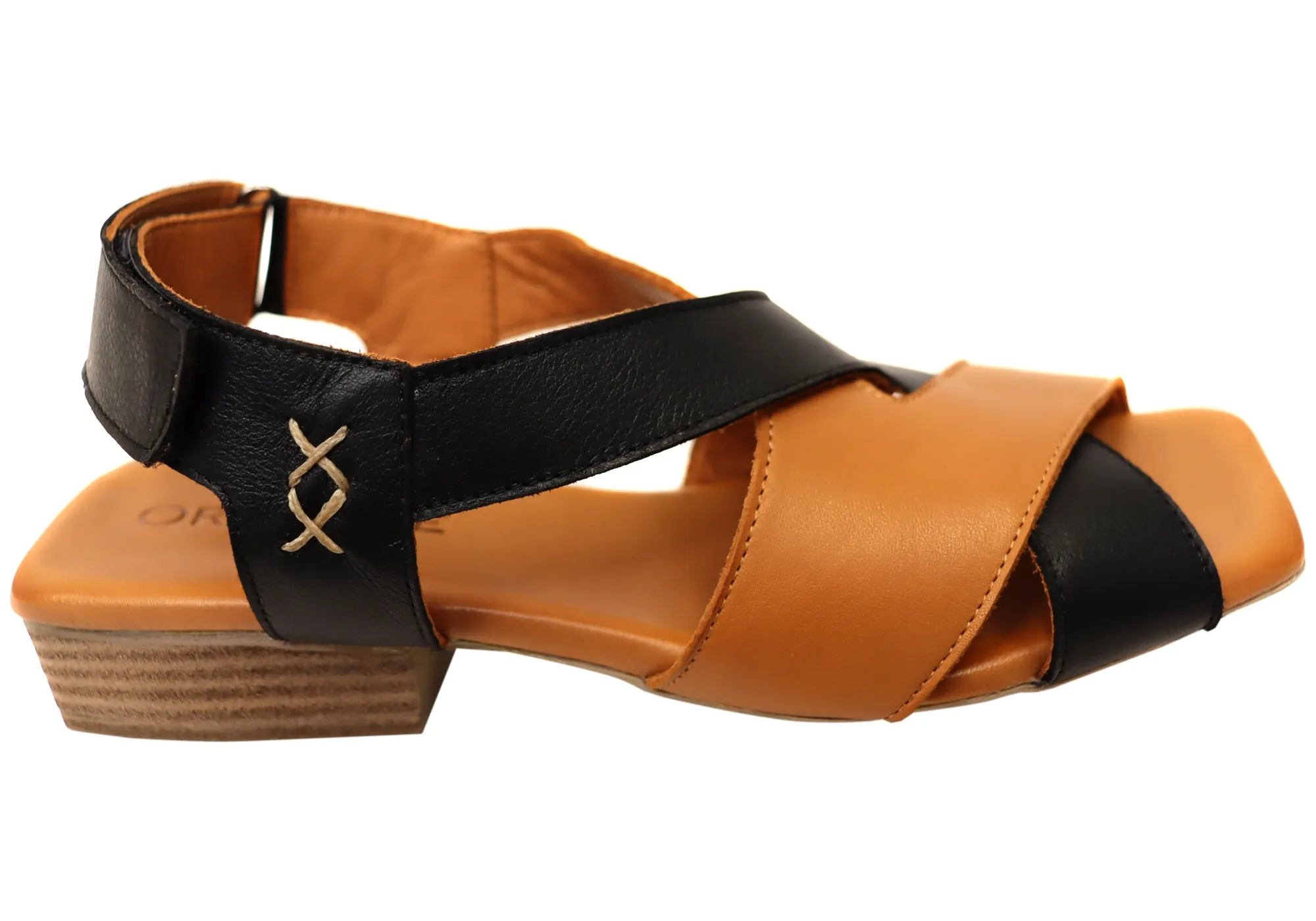 Comfy Feel fashionable footwear Orizonte Rossie Womens European Comfortable Low Heel Leather Sandals