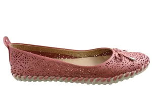 Feel Flex Bottero Hampshire Womens Comfort Leather Ballet Flats Made In Brazil