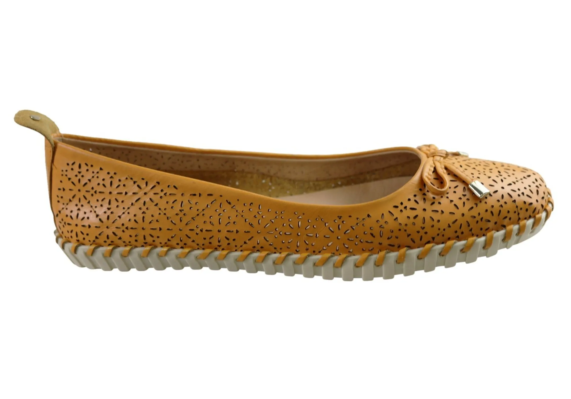 Bottero Hampshire Womens Comfort Leather Ballet Flats Made In Brazil Subtle Form