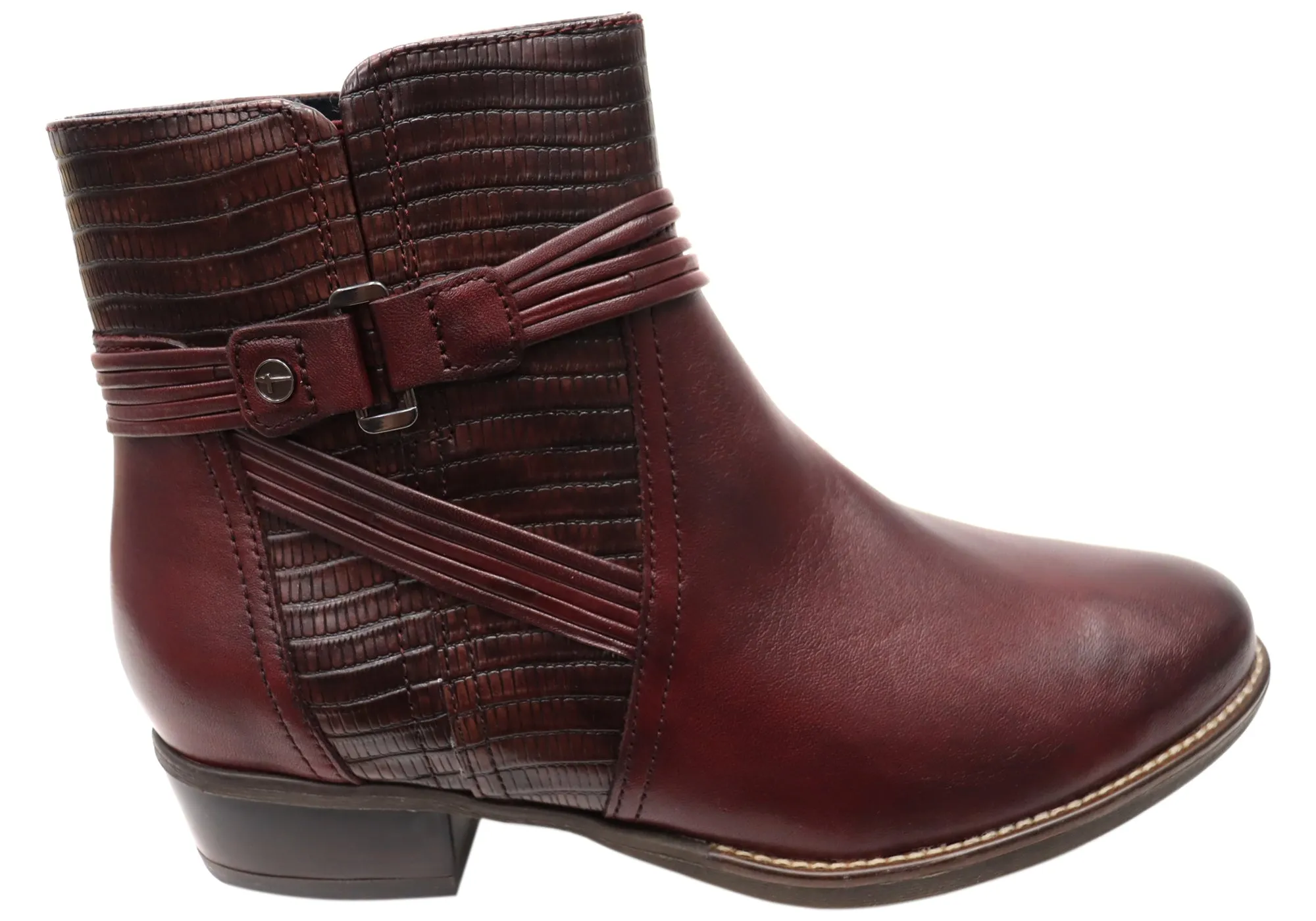 Tamaris Ally Womens Comfortable Leather Low Heel Ankle Boots Breathable mesh Waterproof River Crossing