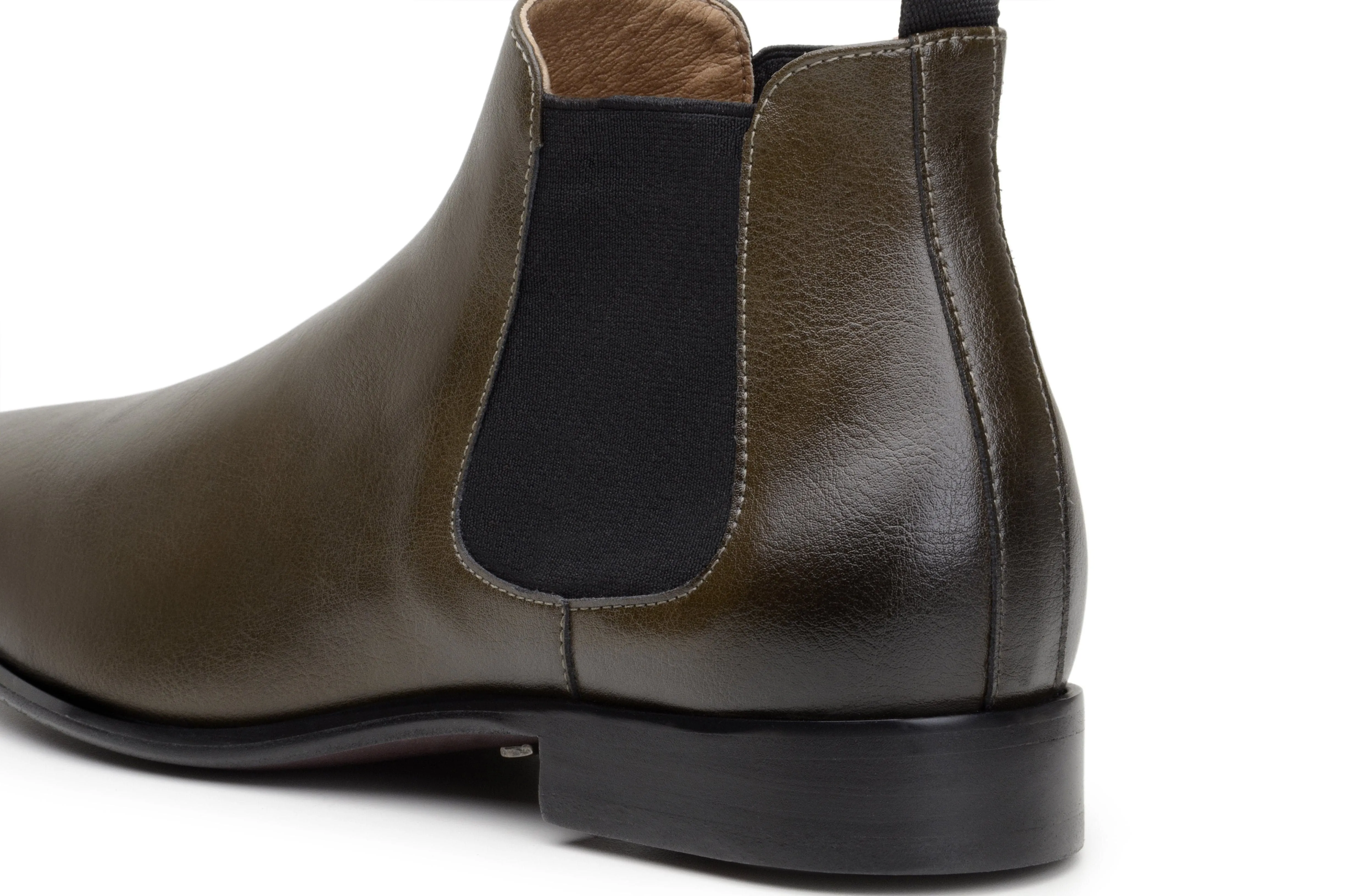 Scandi Clean 'Sterling' men's vegan Chelsea by Zette Shoes - olive