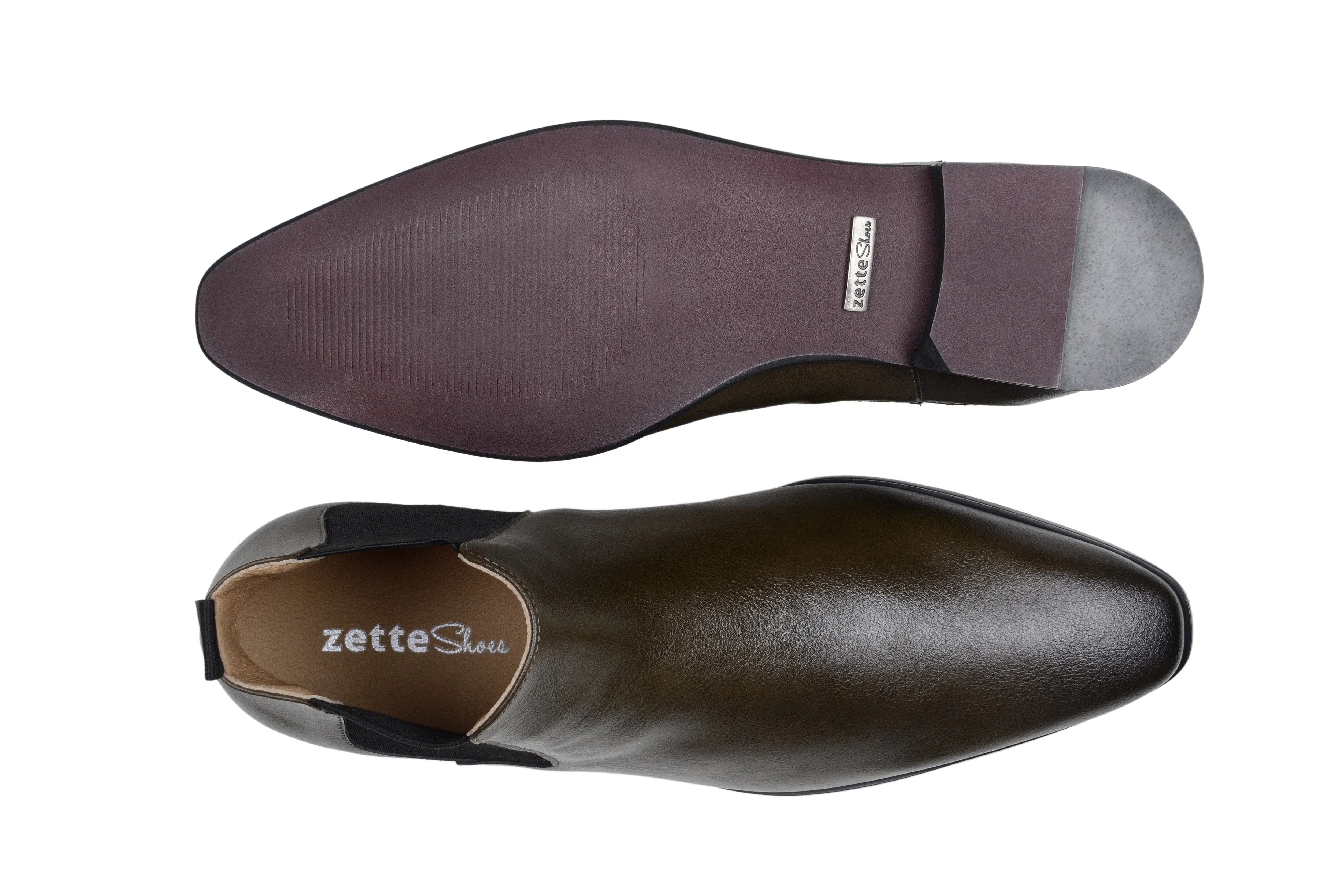 'Sterling' men's vegan Chelsea by Zette Shoes - olive Street Edge