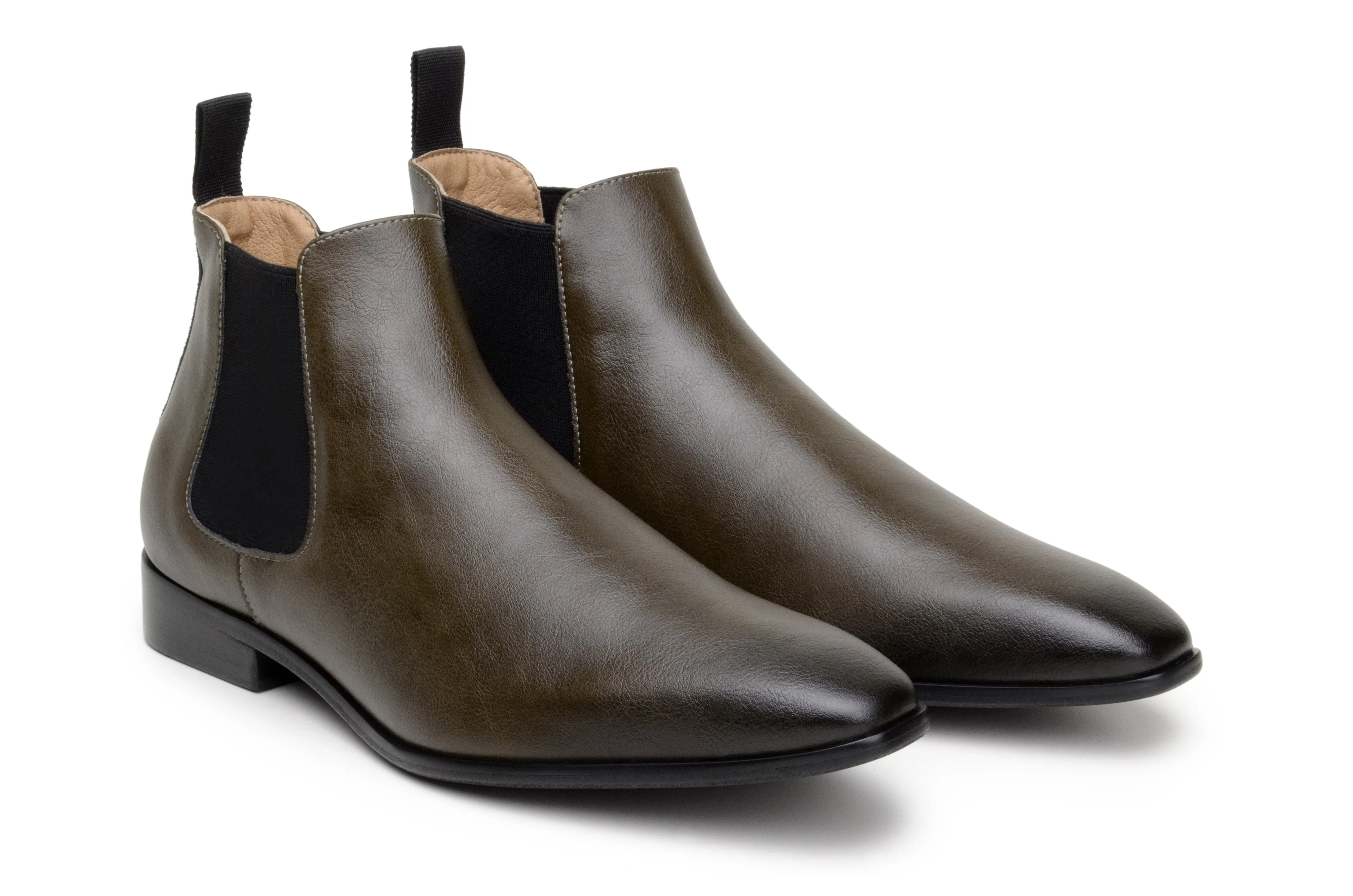 Comfort Padding 'Sterling' men's vegan Chelsea by Zette Shoes - olive