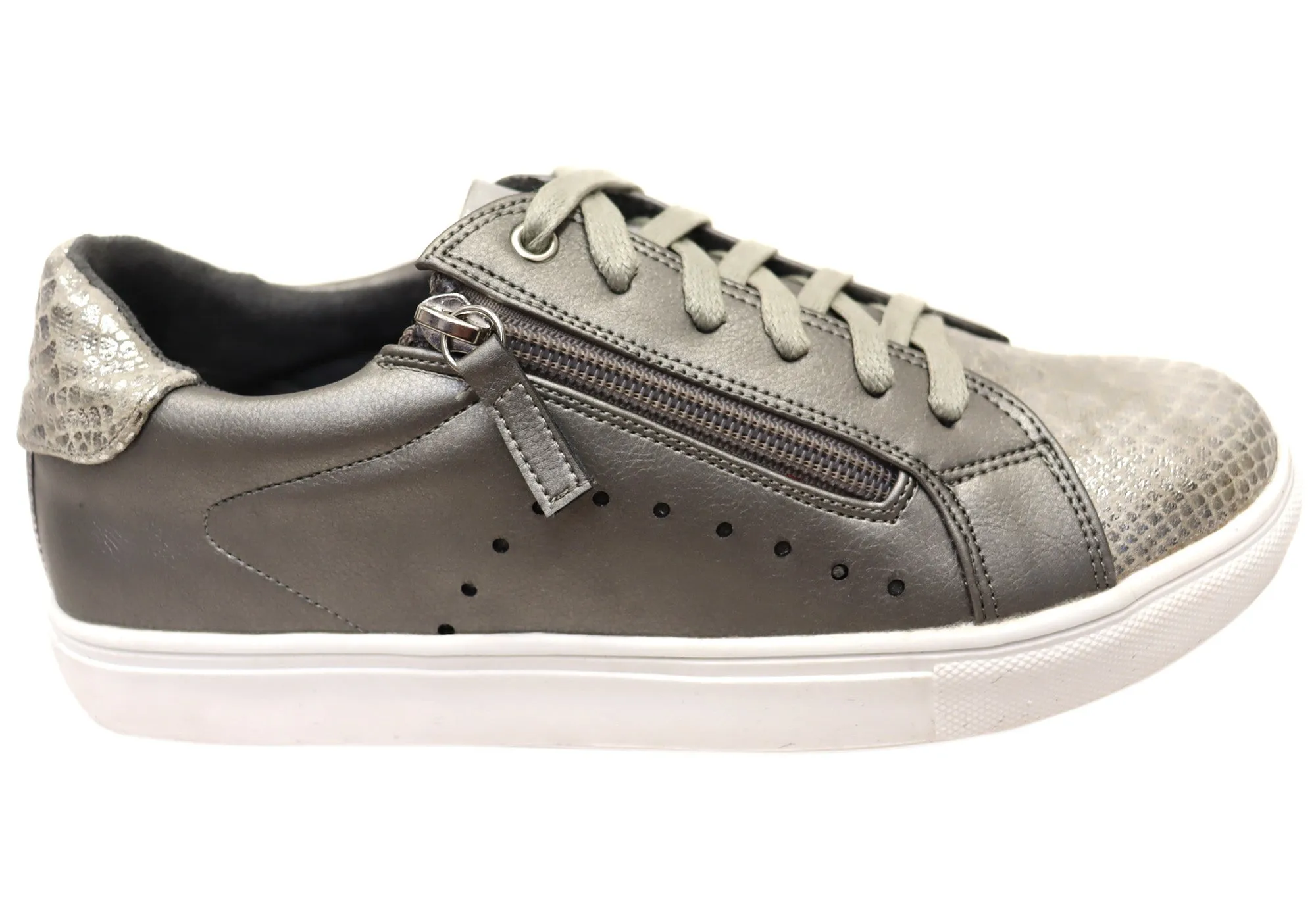 Scholl Orthaheel Womens Cleo Comfortable Casual Sneakers Shoes Matte Base Sky View