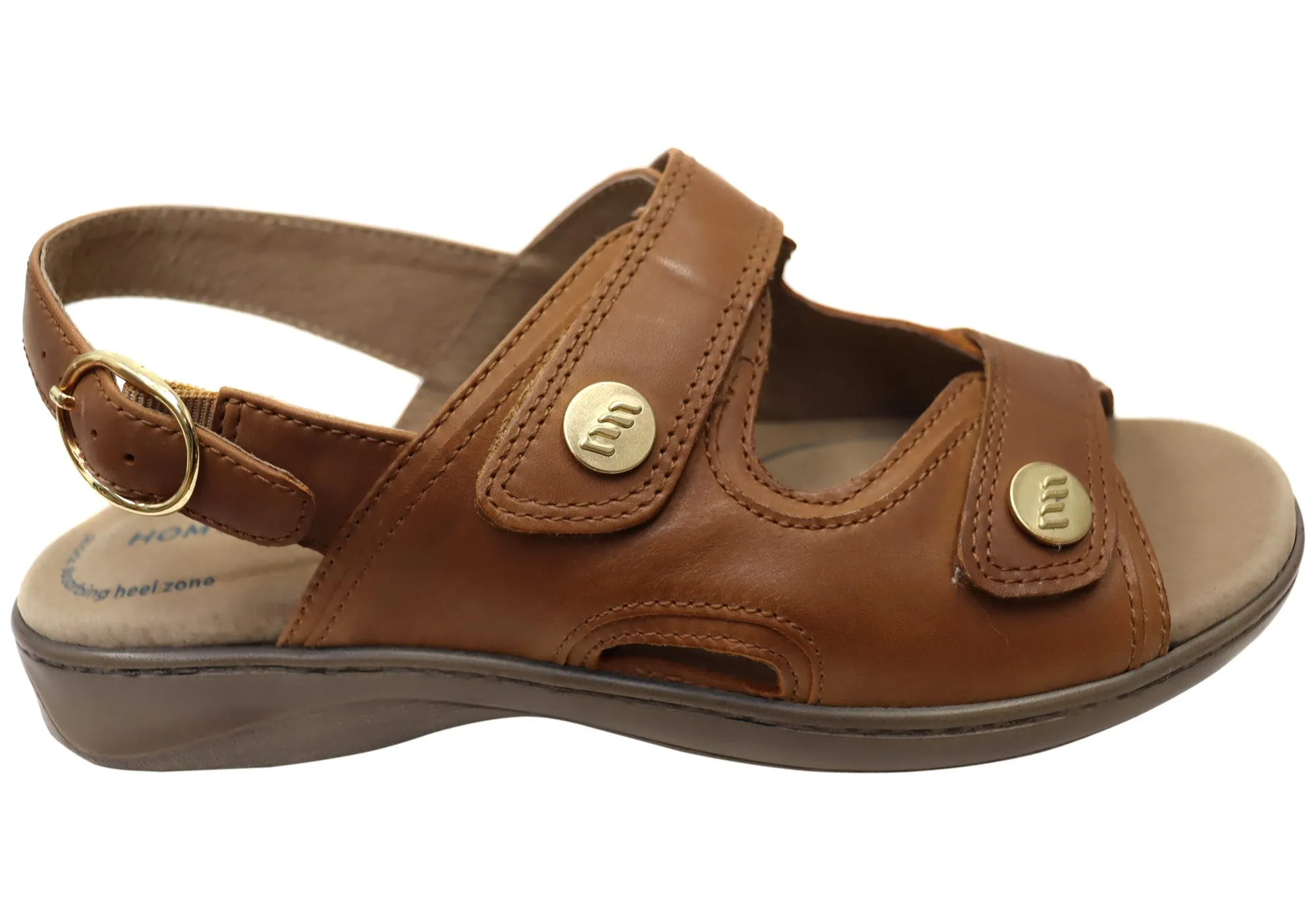 Spring Mood Wander Wear Homyped Waverley Womens Supportive Comfort Leather Wide Fit Sandals