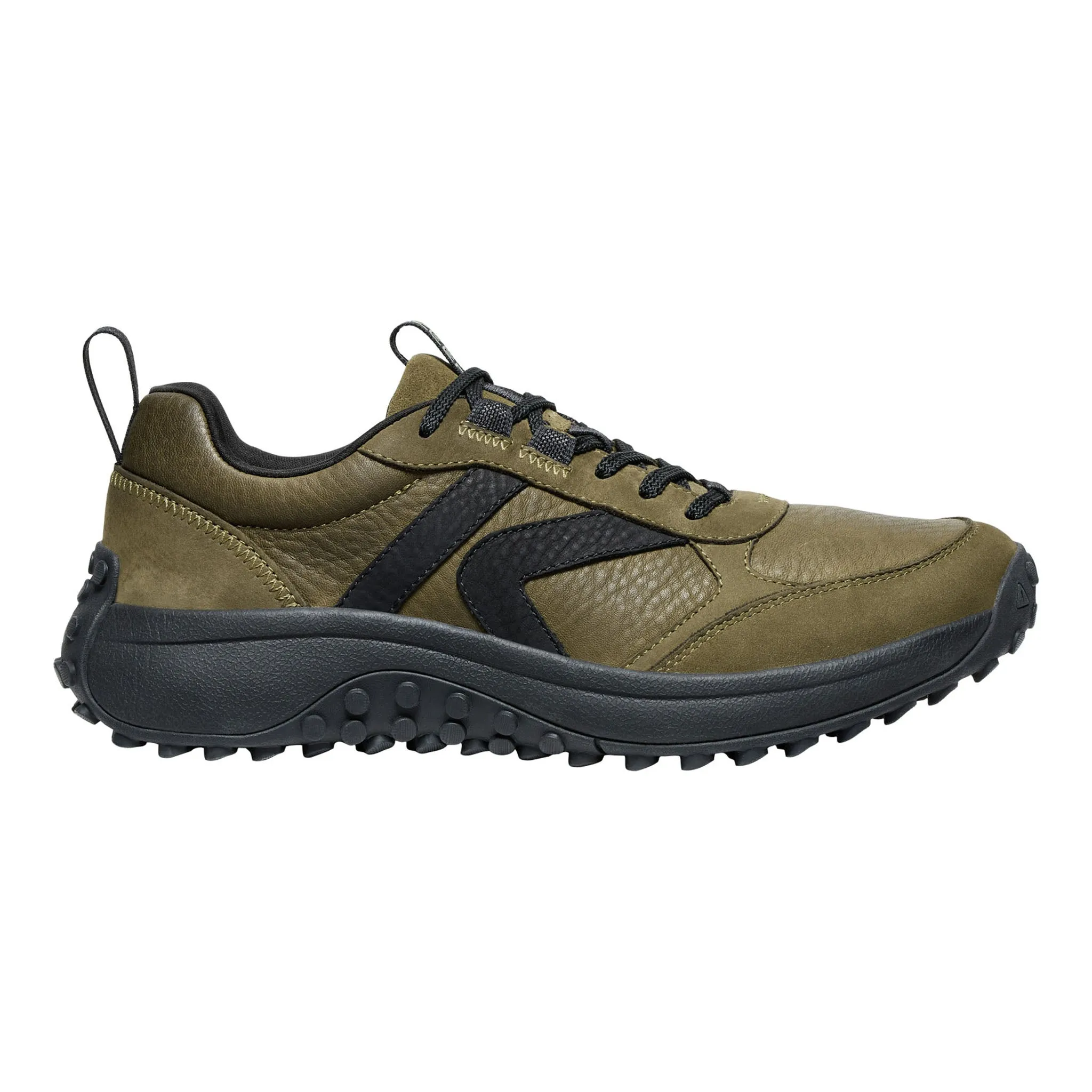 Men's KS86 Leather Sneaker Dark Olive/Black Sweat Resistant Urban Stroll