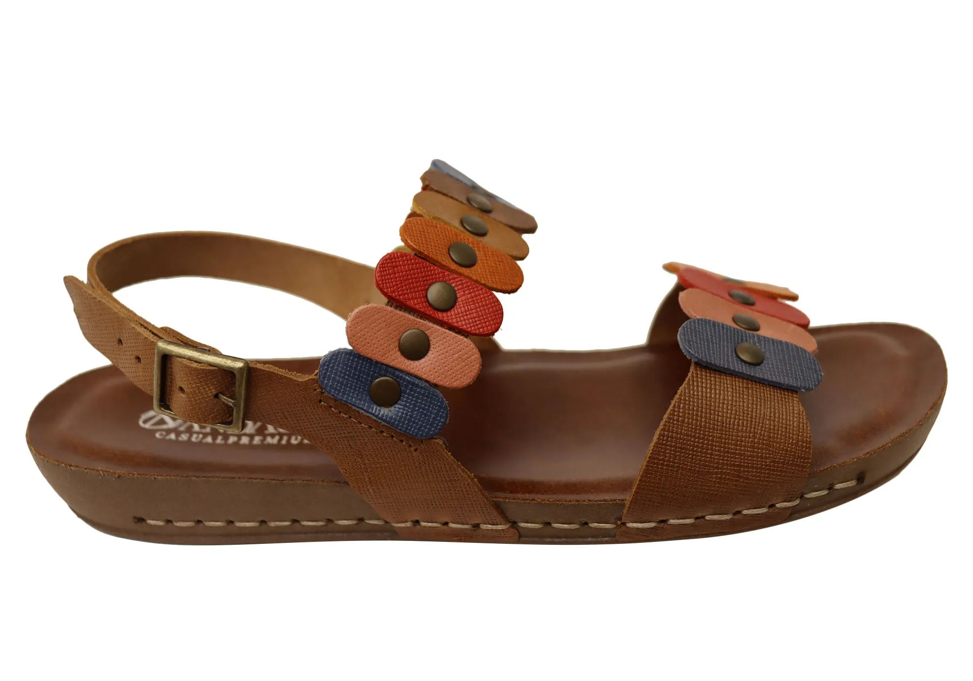Andacco Dawn Womens Comfortable Leather Sandals Made In Brazil Fast Step Durable Fit