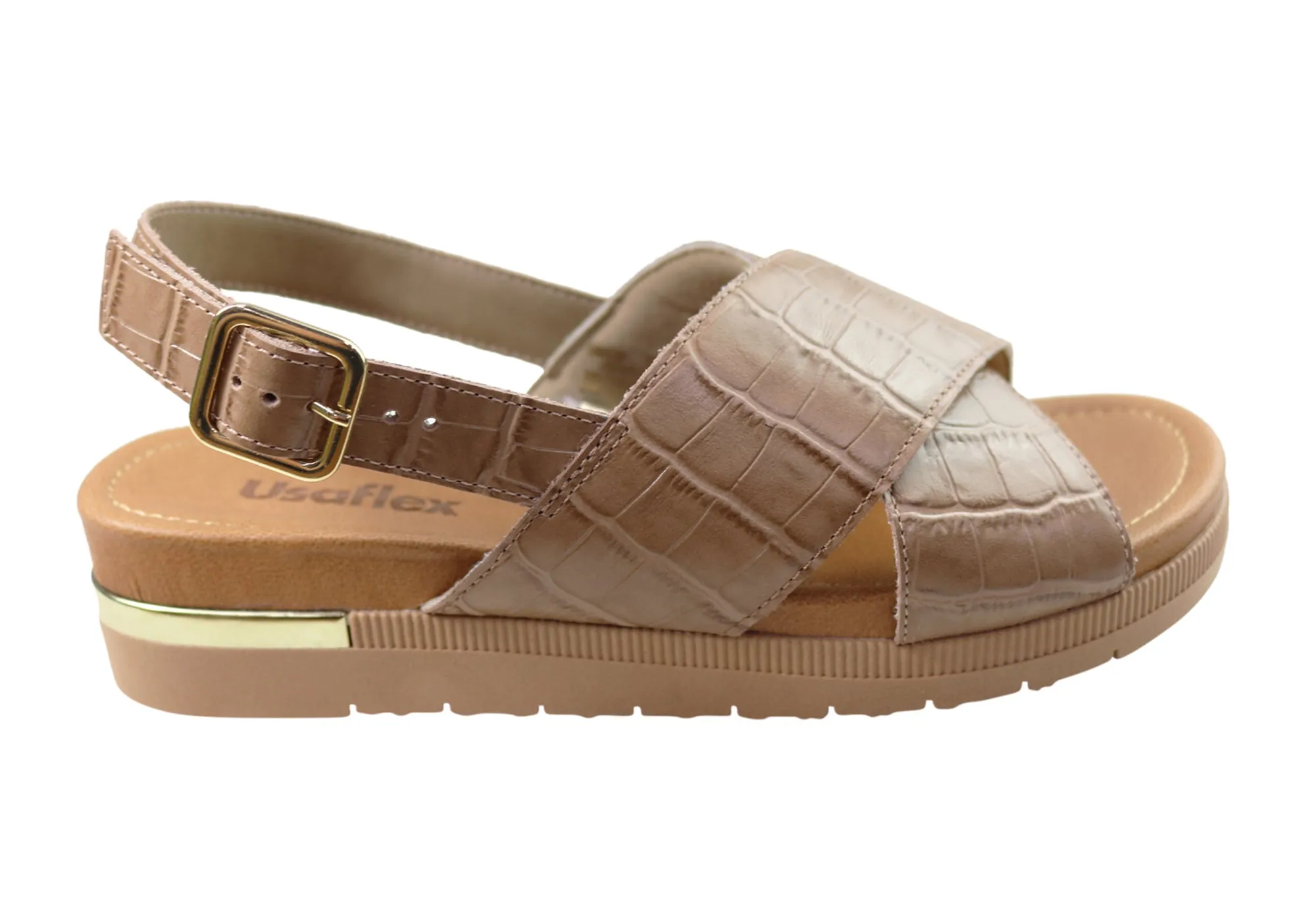 Usaflex Breeza Womens Comfortable Leather Sandals Made In Brazil Comfortable Lightweight Footwear Breath Ease