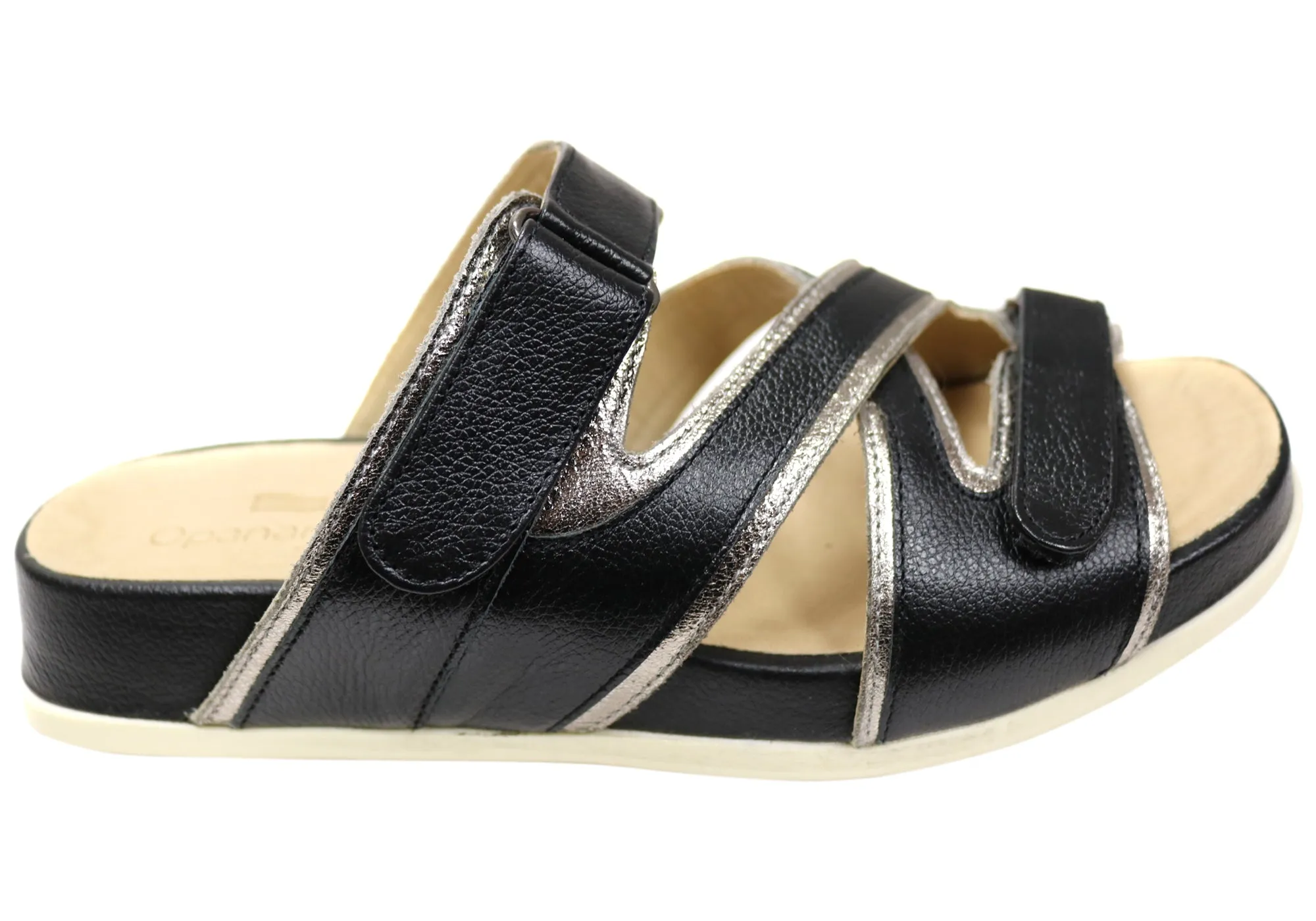Fashionable Open-toe Sandals Opananken Jessie Womens Comfortable Leather Brazilian Slides Sandals